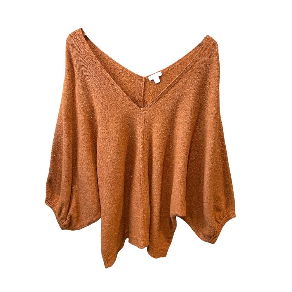 Pure Jill Burnt Orange Oversized Dolman Sleeve Sweater Tunic Size Large